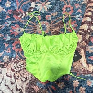 White Fox Boutique Neon Green Crop Top